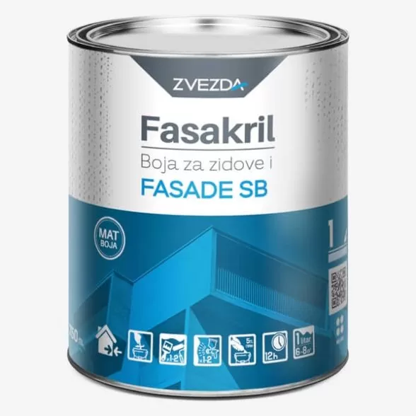 Zvezda Fasakril Boja za zidove i fasade SB bela