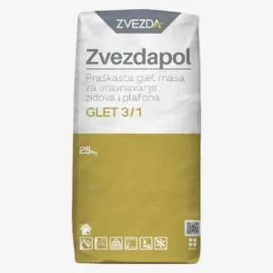 Zvezda Zvezdapol Praškasta glet masa za izravnavanje zidova i plafona GLET 3/1 25 kg